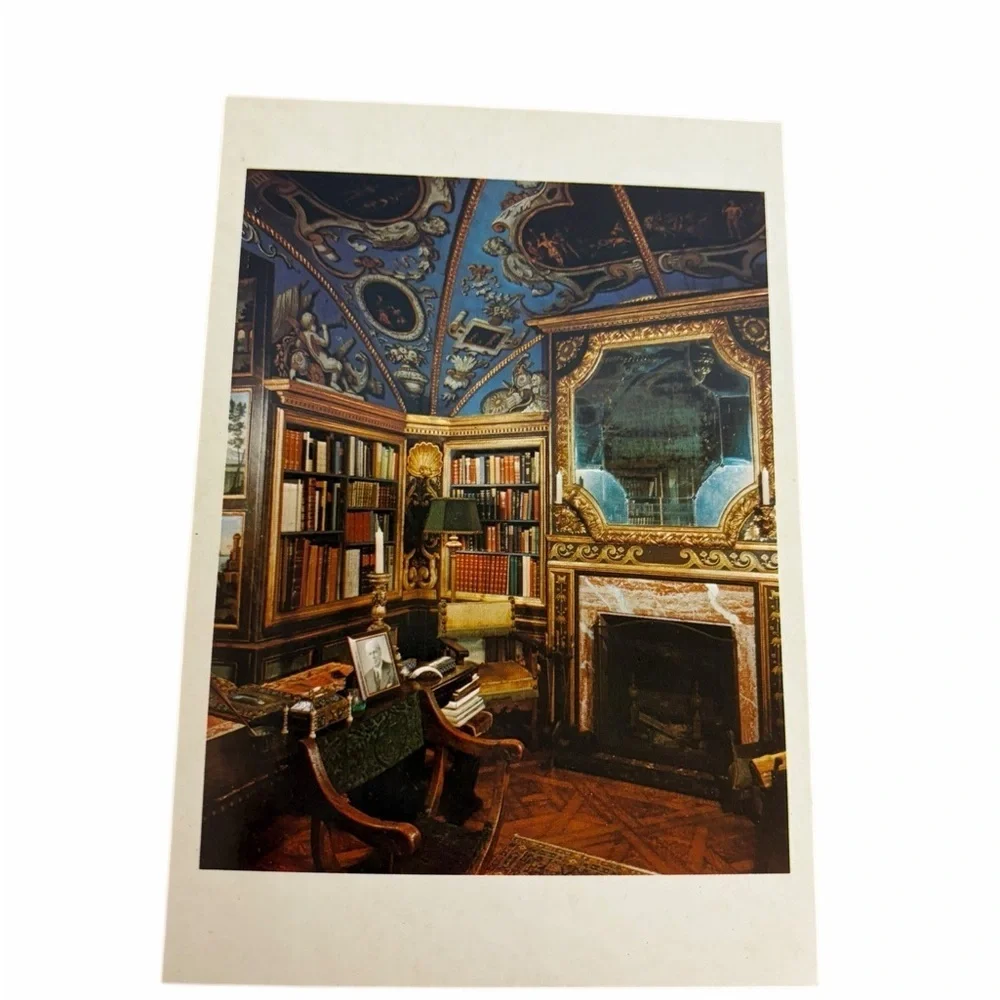 Gilded Library Postcard | Baroque Study Room Print